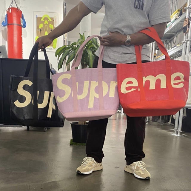 supreme raffia tote シュプリーム ラフィア トートバッグ 赤