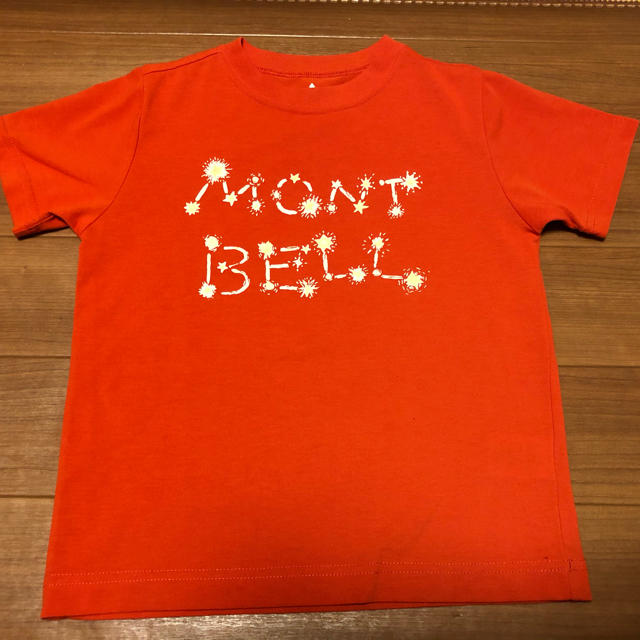 mont bell(モンベル)のさくらもち様専用！モンベル Tシャツ　オレンジ色 キッズ/ベビー/マタニティのキッズ服女の子用(90cm~)(Tシャツ/カットソー)の商品写真