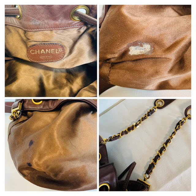 CHANEL(シャネル)のvintage CHANEL♪巾着ショルダーバッグ♪茶 レディースのバッグ(ショルダーバッグ)の商品写真