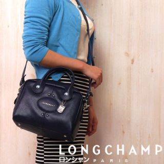 ロンシャン(LONGCHAMP)のロンシャン クアドリ 2WAY ハンドバッグ  ショルダー ネイビー(ショルダーバッグ)