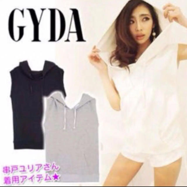 GYDA(ジェイダ)のGYDA ノースリパーカー　ブラック レディースのトップス(Tシャツ(半袖/袖なし))の商品写真