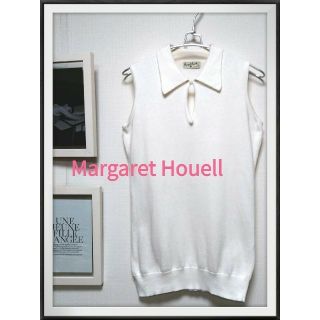 マーガレットハウエル(MARGARET HOWELL)の★最終SALE★マーガレットハウエル 定番ポロシャツノースリーブ綿 白 M 上品(ポロシャツ)