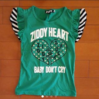 ジディー(ZIDDY)のZIDDY　袖ボーダーフリル　カットソー(Tシャツ/カットソー)