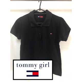 トミーガール(tommy girl)の【Tommy girl】ポロシャツ　レディース　S 黒(ポロシャツ)