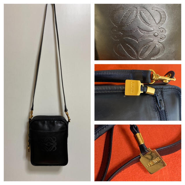 貴重 未使用 LOEWE オールド ロエベ 2way ショルダー バッグ 黒