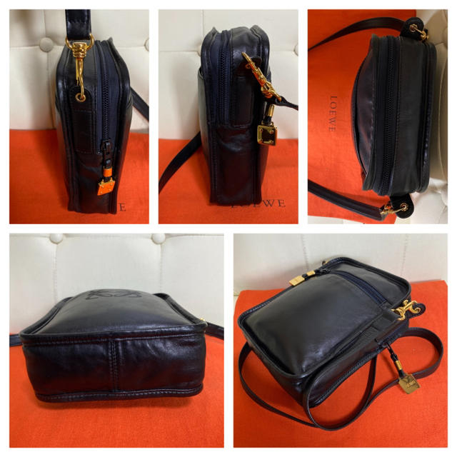 貴重 未使用 LOEWE オールド ロエベ 2way ショルダー バッグ 黒