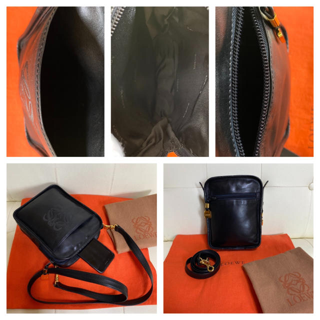 貴重 未使用 LOEWE オールド ロエベ 2way ショルダー バッグ 黒