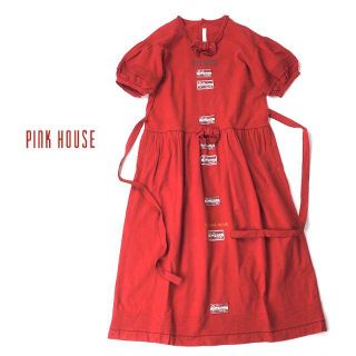 ピンクハウス(PINK HOUSE)のPINK HOUSE ピンクハウス　ラベルパッチ＆リボン　ワンピース(ロングワンピース/マキシワンピース)