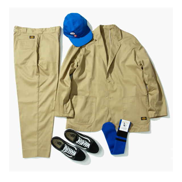 Dickies(ディッキーズ)のBEAMS DICKIES TRIPSTER BEIGE SUITS M 白靴下 メンズのスーツ(セットアップ)の商品写真