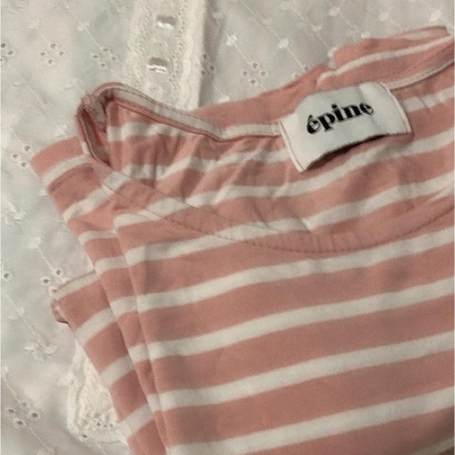 Lochie(ロキエ)のepine pink border tee shirt レディースのトップス(Tシャツ(長袖/七分))の商品写真