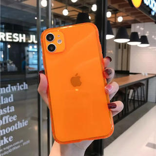 新品 蛍光色 オレンジ iPhone11 ケース おしゃれ 綺麗(iPhoneケース)