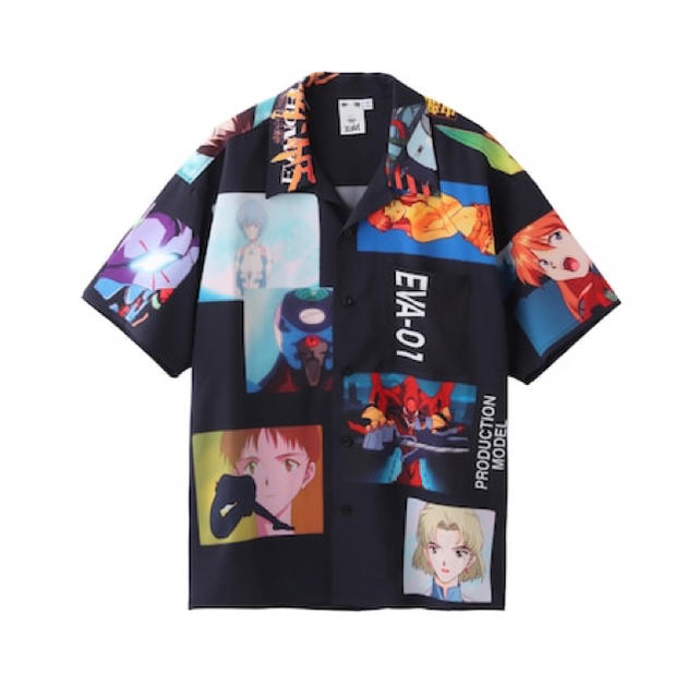 X-girl(エックスガール)の美品　X-girl × EVANGELION OPEN COLLAR SHIRT レディースのトップス(シャツ/ブラウス(半袖/袖なし))の商品写真