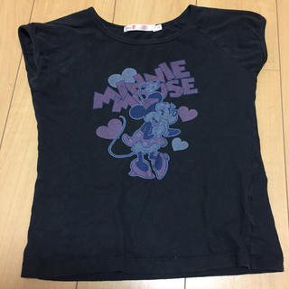 ユニクロ(UNIQLO)のユニクロ　ミニーマウス　Tシャツ　130 黒　女の子(Tシャツ/カットソー)