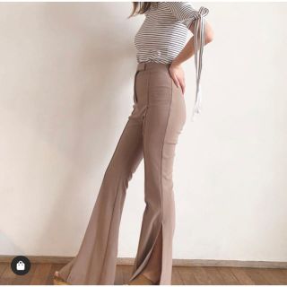 ロザリームーン(Rosary moon)のRosarymoon Stretch Side Slit Pants MOCHA(カジュアルパンツ)