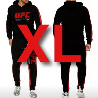 【大人気！再入荷ラスト1点】UFC パーカー　ロングパンツ　上下セット　黒　赤(パーカー)