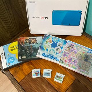 ニンテンドー3DS(ニンテンドー3DS)のお値下げ中！　Nintendo 3DS  本体ライトブルー　ソフト7点セット(携帯用ゲーム機本体)