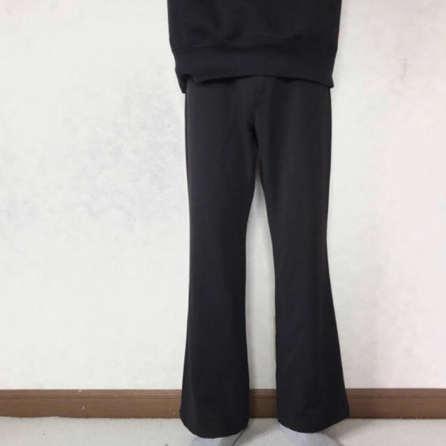 flare wide slacks black - スラックス