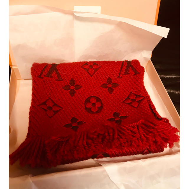 セール！LOUIS VUITTON ロゴマニア　マフラー　赤