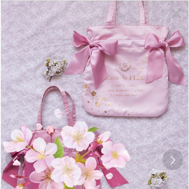 Maison de FLEUR(メゾンドフルール)のメゾンドフルール🌸SAKURAダブルリボントート🌸ピンク レディースのバッグ(トートバッグ)の商品写真