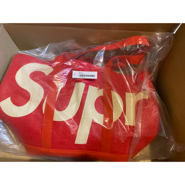 Supreme(シュプリーム)のSupreme Raffia Tote  シュプリーム トートバッグ  レッド メンズのバッグ(トートバッグ)の商品写真