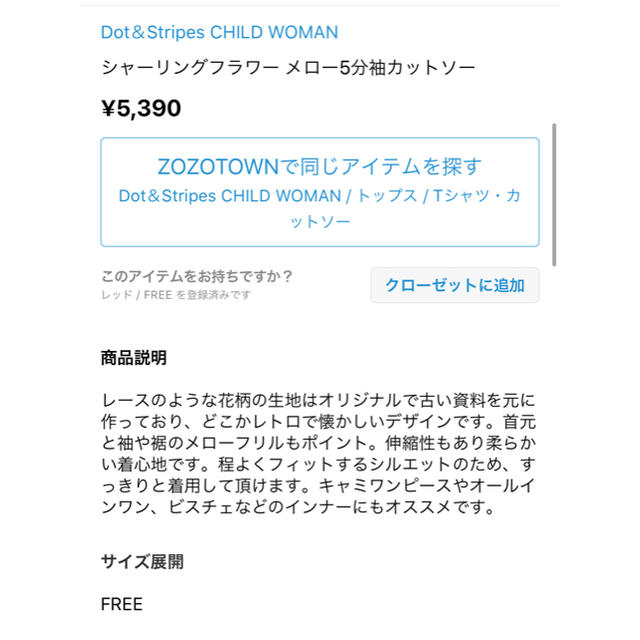 Dot&Stripes CHILDWOMAN(ドットアンドストライプスチャイルドウーマン)の新品同様♡6/20まで レディースのトップス(カットソー(半袖/袖なし))の商品写真