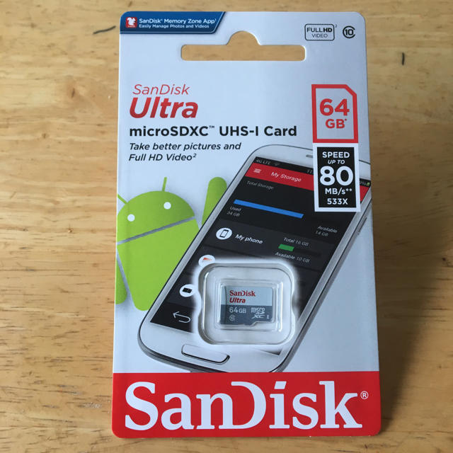 SanDisk(サンディスク)のSanDisk  microSD 64GB マレーシア製 スマホ/家電/カメラのスマホ/家電/カメラ その他(その他)の商品写真