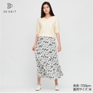 ユニクロ(UNIQLO)の3Dコットンパフスリーブセーター(ニット/セーター)