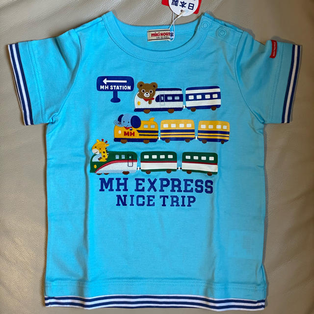 mikihouse(ミキハウス)の【新品未使用】ミキハウス　90㎝エクスプレス重ね着風半袖Tシャツ キッズ/ベビー/マタニティのキッズ服男の子用(90cm~)(Tシャツ/カットソー)の商品写真