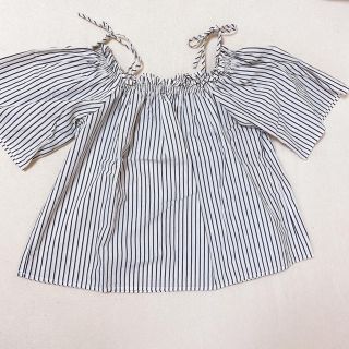 エイチアンドエム(H&M)のH&M(エイチアンドエム)  ストライプブラウス　オフショルトップス(シャツ/ブラウス(半袖/袖なし))