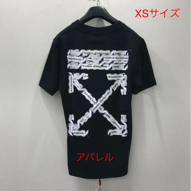新品20SS OFF-WHITE エアポート テープ アロー Tシャツ XS 黒 売れ筋