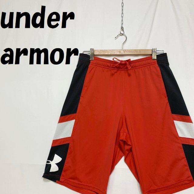 UNDER ARMOUR(アンダーアーマー)の【人気】アンダーアーマー ハーフパンツ レッド×ブラック サイズYXL メンズのパンツ(ショートパンツ)の商品写真