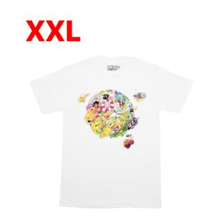 FLAMING SKULL & FLOWER TEE (WHITE)(Tシャツ/カットソー(半袖/袖なし))