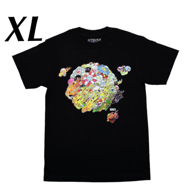 XLサイズ FLAMING SKULL u0026 FLOWER TEEのサムネイル