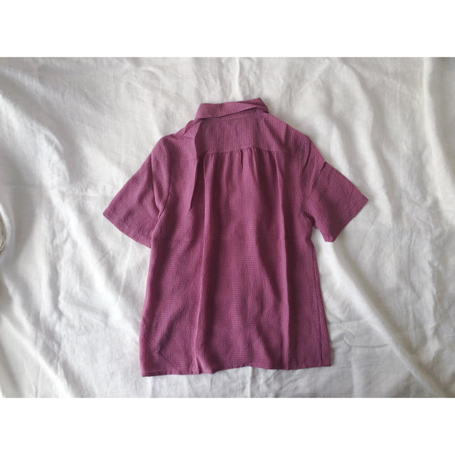 パープルピンクの古着シャツ レディースのトップス(シャツ/ブラウス(半袖/袖なし))の商品写真