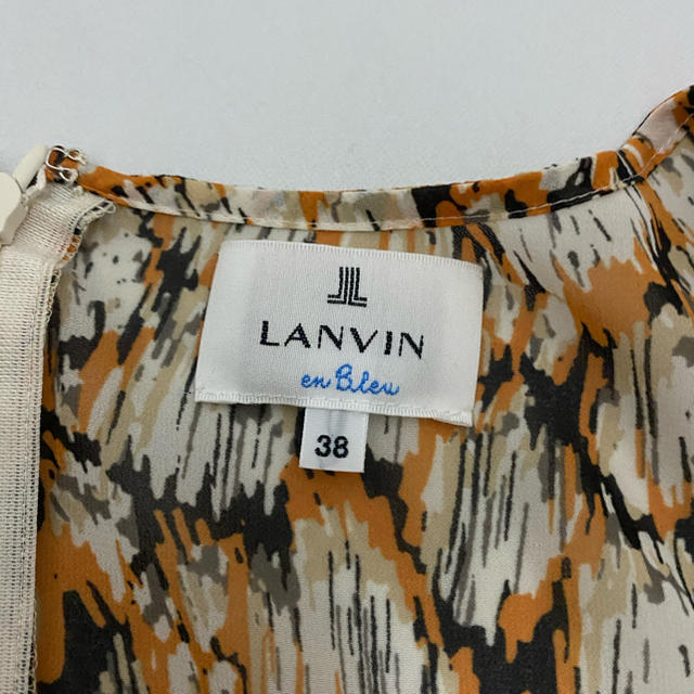 LANVIN en Bleu(ランバンオンブルー)の美品 ランバンオンブルー 袖フリル チュニック ワンピース サイズ38 レディースのワンピース(ひざ丈ワンピース)の商品写真