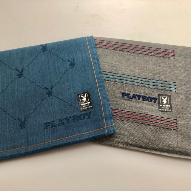 PLAYBOY(プレイボーイ)の新品　プレイポーイ　ハンカチ2枚組 メンズのファッション小物(ハンカチ/ポケットチーフ)の商品写真