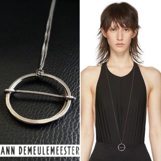 アンドゥムルメステール(Ann Demeulemeester)のアンドゥムルメステール ロングサークルペンダントネックレス 2019 シルバー(ネックレス)