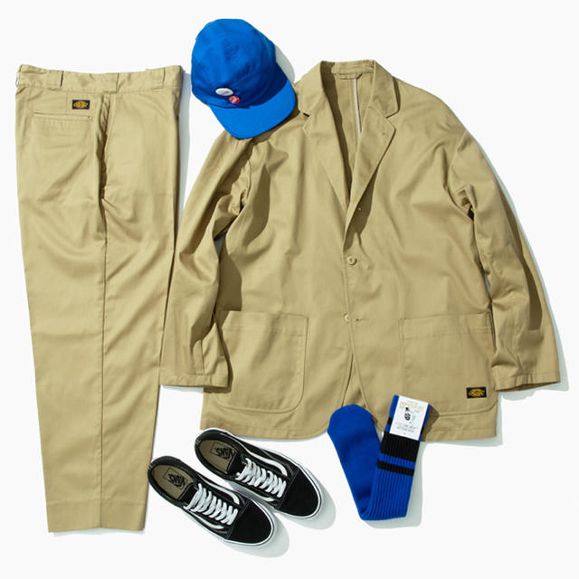 Dickeis x tripster beige suitsセットアップ