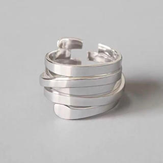 トゥデイフル(TODAYFUL)のシルバーリング　指輪　５連風デザイン　ランダムスパイラル  オープンリング　新品(リング(指輪))