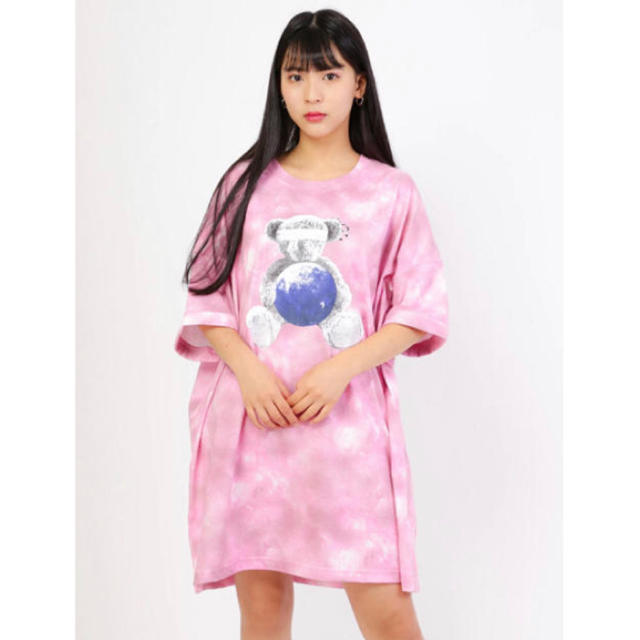 Ank Rouge(アンクルージュ)のankrouge くま　ピンク　BIGシャツ レディースのトップス(Tシャツ(半袖/袖なし))の商品写真