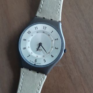 スウォッチ(swatch)のSWATCH 　本革ベルト　ベージュ茶系(腕時計)