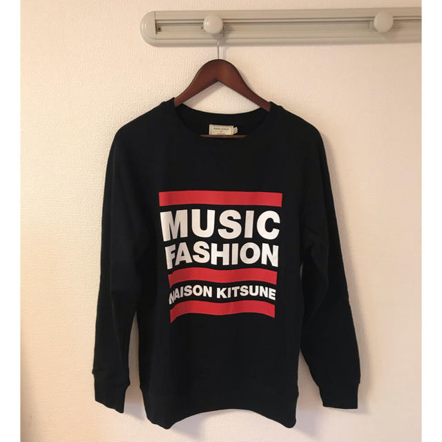 メゾンキツネ  スウェット　黒　サイズL MUSIC FASHION