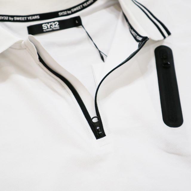 低反発 腰用 新品☆SY32 by SWEETYEARS FUNCTION ZIP POLO - ポロシャツ