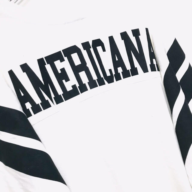 AMERICANA(アメリカーナ)の19ss AP STUDIO別注 アメリカーナ フットボール ロングTシャツ レディースのトップス(Tシャツ(長袖/七分))の商品写真