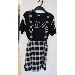 ウィゴー(WEGO)のWEGO FILA  黒Tシャツ(Tシャツ/カットソー)