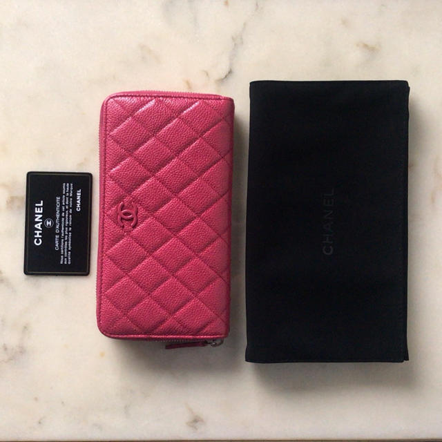 CHANEL シャネル 現行品 ピンク ラウンドファスナー 長財布 AP1411