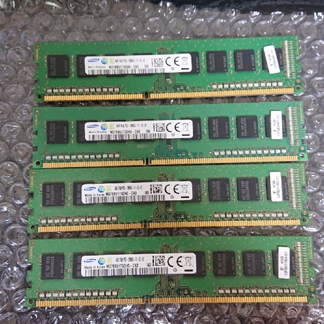 DDR3 PC3-12800U 4GB × 4枚 SAMSUNG