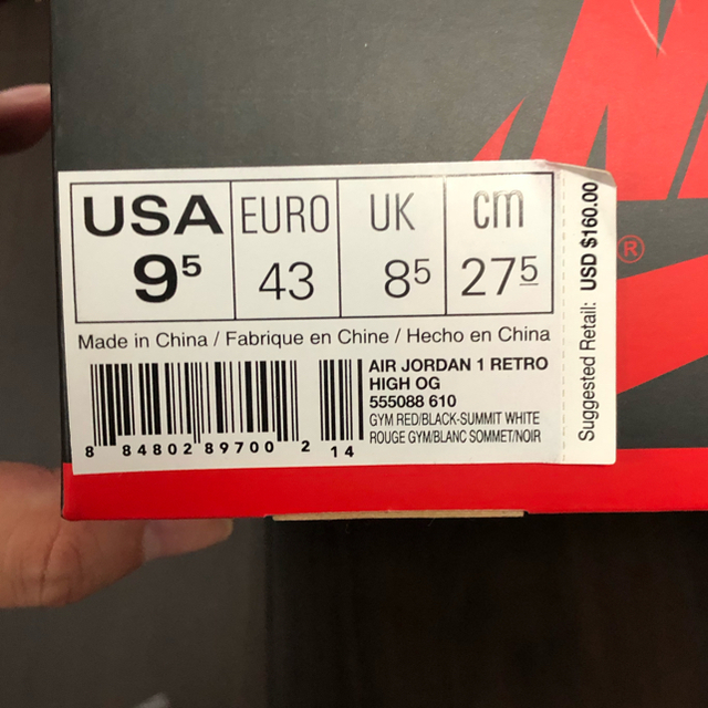 NIKE Nike Air Jordan 1 High OG Bred Toeの通販 by UZU's shop｜ナイキならラクマ - 豊富な低価