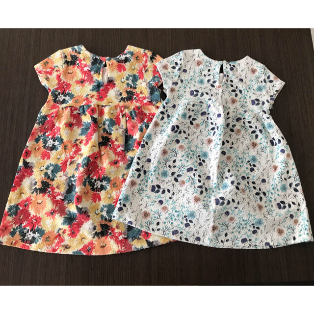 ZARA KIDS(ザラキッズ)のzarababy ■ 花柄　ワンピース　オレンジ キッズ/ベビー/マタニティのキッズ服女の子用(90cm~)(ワンピース)の商品写真