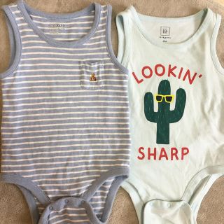 ベビーギャップ(babyGAP)のベビーギャップ ❤️ タンクトップ ロンパース 2枚 12-18ヶ月(ロンパース)